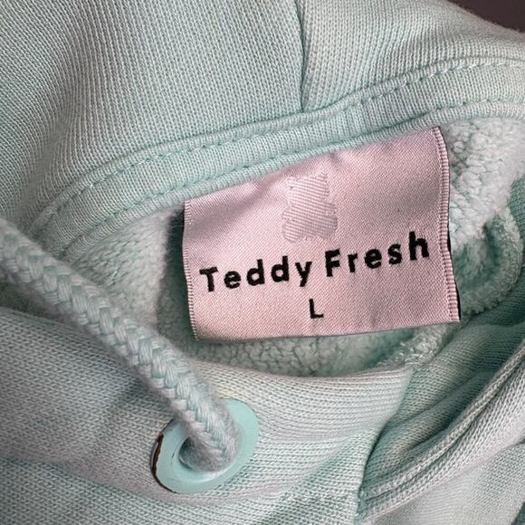 Teddy Fresh Mens Streetwear Pastel Colorblock Embroidered Hoodie Sz L - Picture 5 of 7